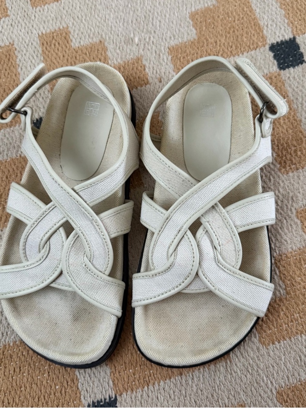 Toteme Cream Knotted Strap Sandals